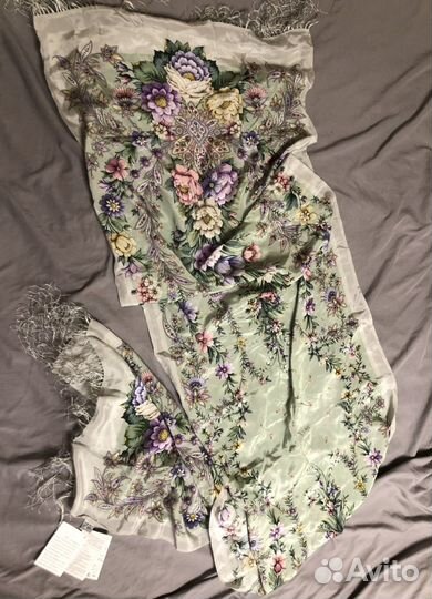 Шарф шелковый павлопосадский 190 см