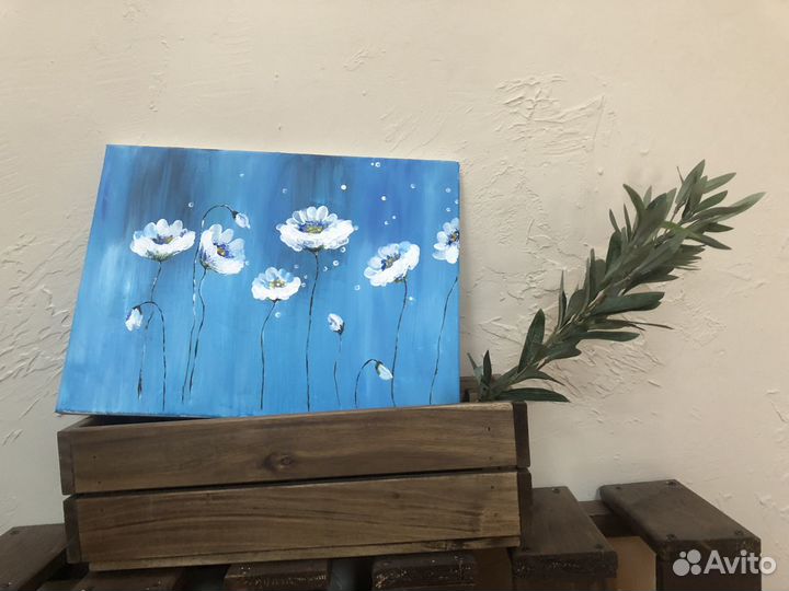 Картина интерьерная «Привет, ромашки», акрил