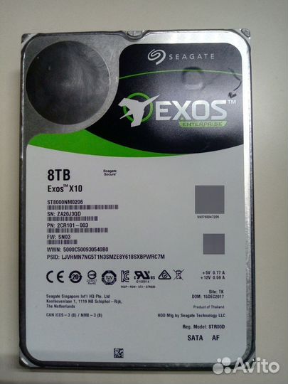 Жесткий диск Seagate Exos X10 8 tb