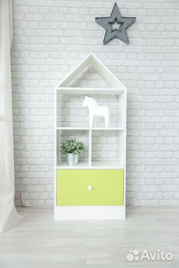 Стеллаж домик для игрушек и книг