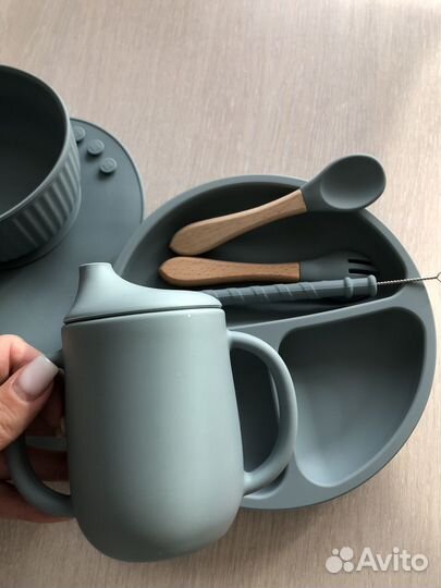 Набор детской силиконовой посуды