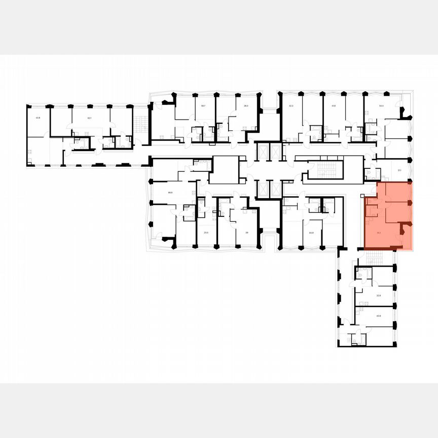 2-к. квартира, 55,1 м², 3/31 эт.