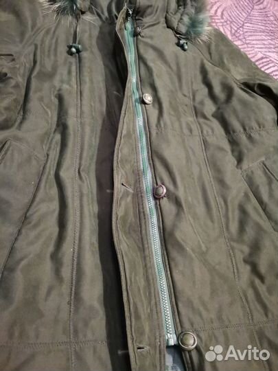 Куртка женская зимняя с капюшоном 52-60 бу