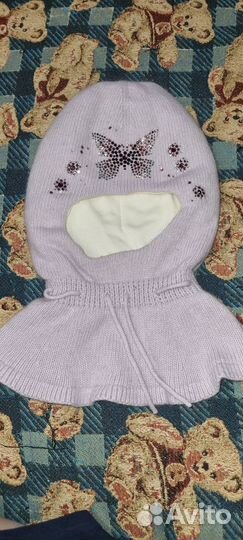 Шапка шлем зимняя для девочки 52 54