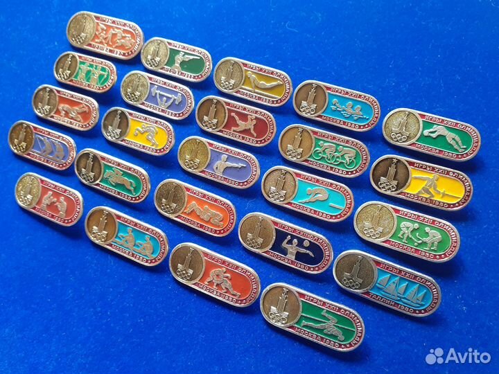 Полный набор значков Олимпиада 80. Виды спорта