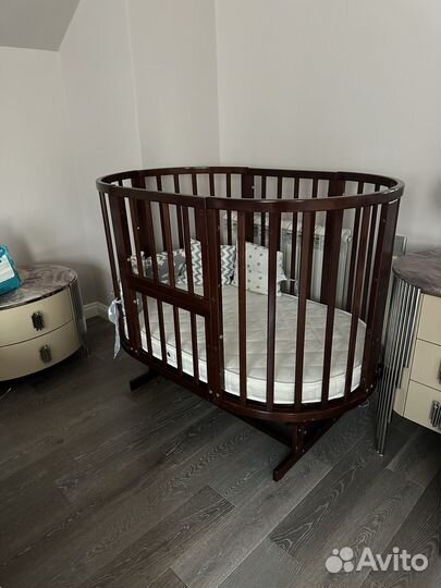 Детская кроватка трансформер круглая