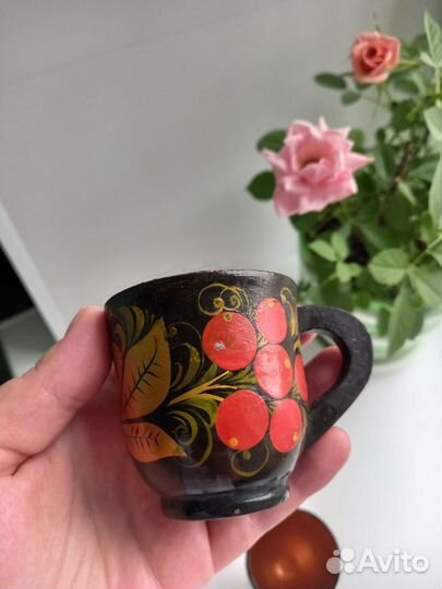 Деревянная старинная посуда хохлома