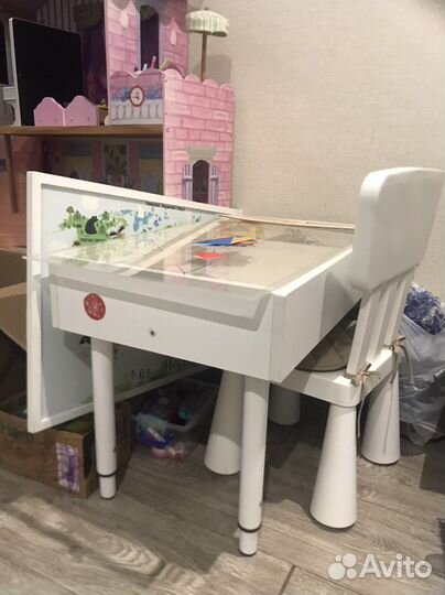 Световой стол песочница Attol-kids, стульчик Икея