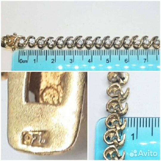 Браслет - Цирконы Серебро 925 Винтаж