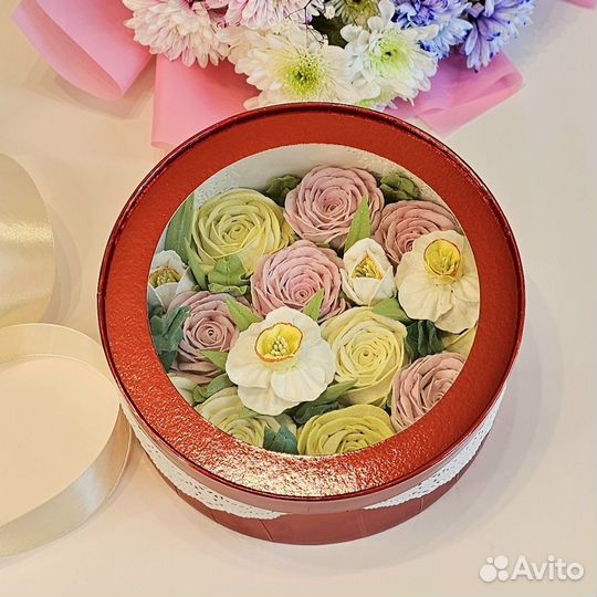 Букет зефирных цветов подарок