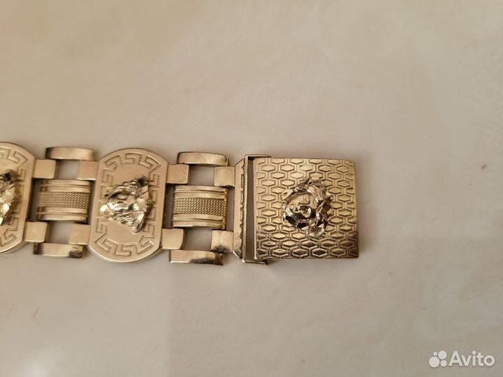 Мужской золотой браслет versace