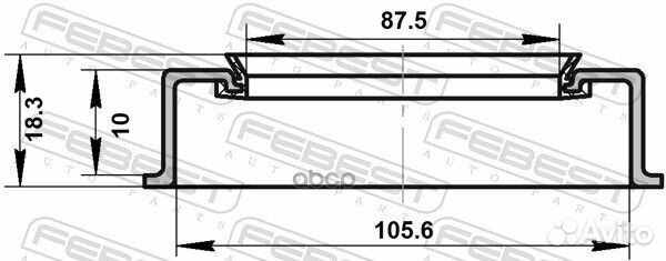 Сальник ступичный передний 87.5x105.6x10x18.3 T