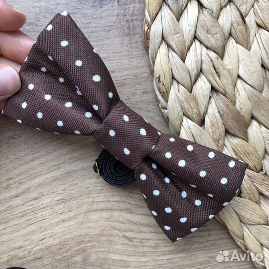 Галстук бабочка деревянная и текстильная