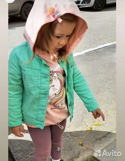 Джинсовая летняя ветровка для девочки 92-98