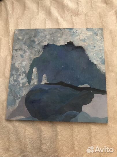 Картина зимняя сказка (гуашью)