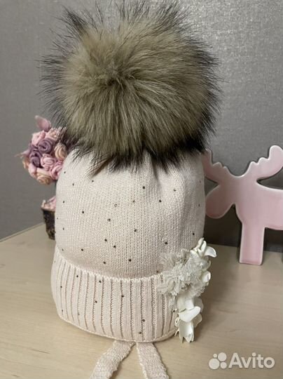 Зимние шапки на завязках для девочки