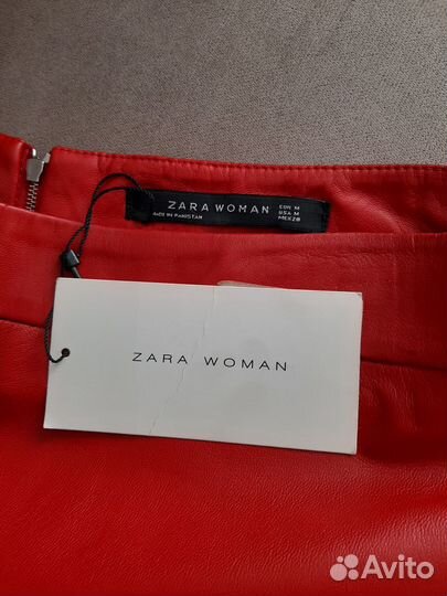 Юбка Zara из натуральной кожи