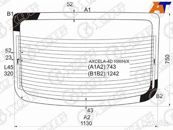 Стекло заднее mazda mazda3