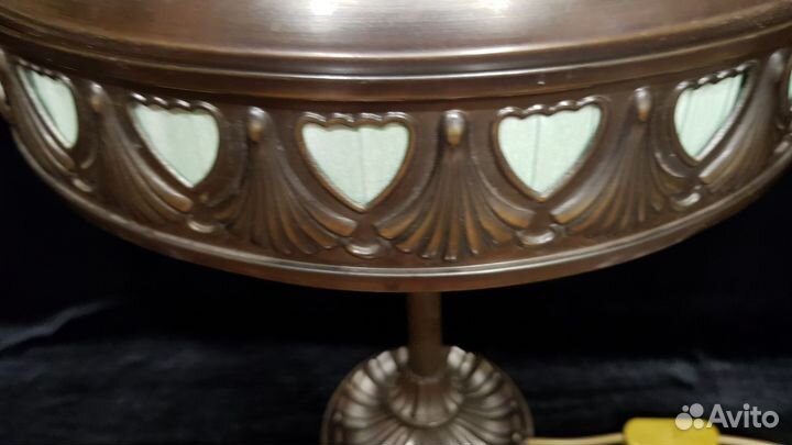 Настольная антикварная бронзовая лампа. Редкая