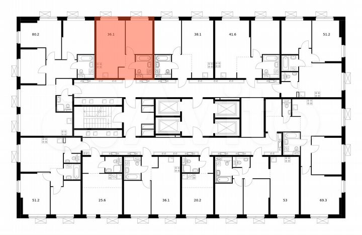 1-к. квартира, 36,1 м², 6/33 эт.