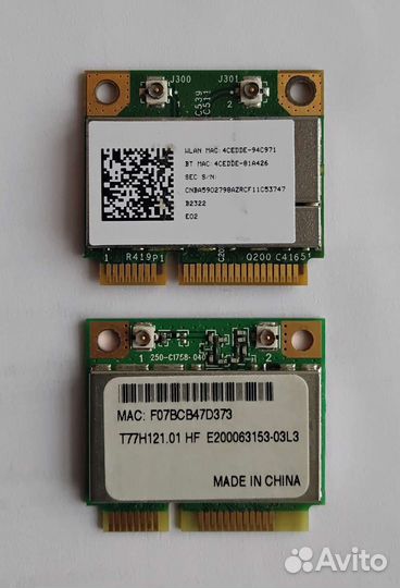 Карты WiFi + Bluetooth (mini PCI-E)