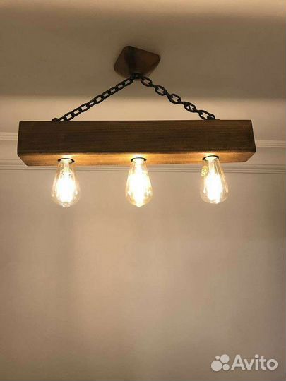 Лампы в стиле лофт дерево