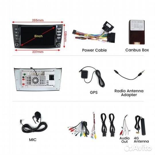 Магнитола Android Mercedes W211 W209 W219 W463