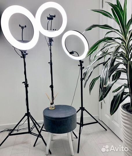 Кольцевая лампа + усиленный штатив 210 см гарантия