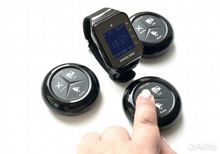 Кнопка вызова официанта/кальянщика с часами