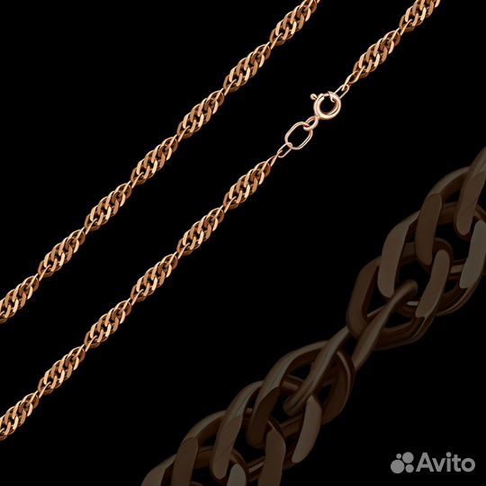 Цепь Сингапур с алмазной гранью и родированием