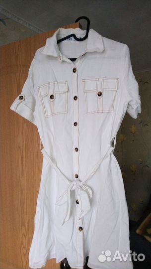 Платье рубашка, сафари хлопок 46-48 новое zara