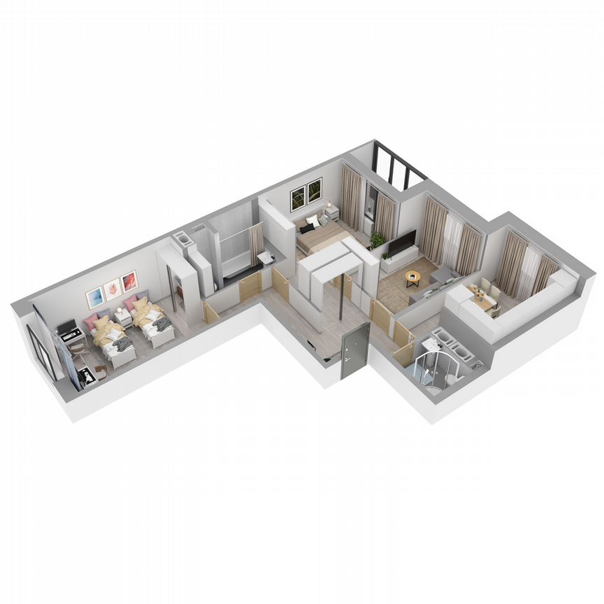 3-к. квартира, 72,6 м², 2/17 эт.