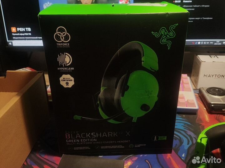 Razer Наушники проводные с микрофоном, зеленый