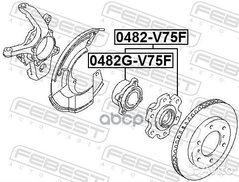 Ступица передняя 0482GV75F Febest