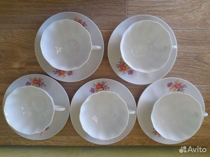 Чайные пары СССР Дулево костяной фарфор