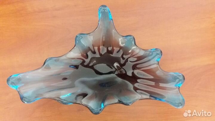 Вазочка из цветного стекла, сделана в СССР