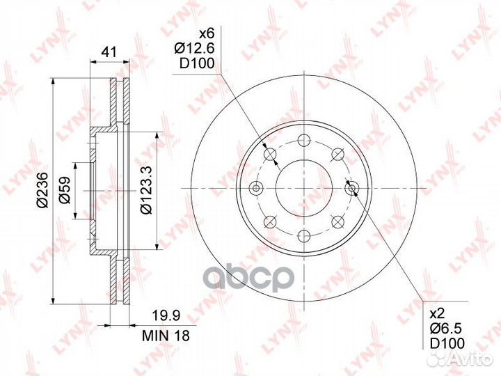 Диск тормозной перед BN1347 lynxauto
