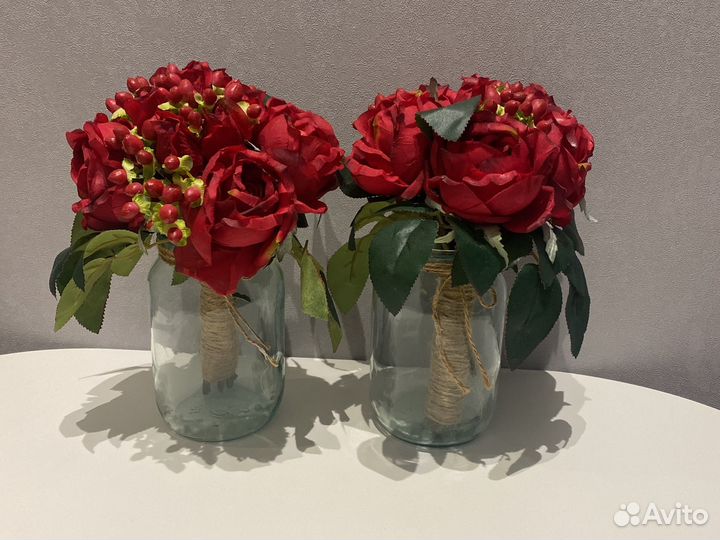 Букеты из цветов декор свадьба марсала