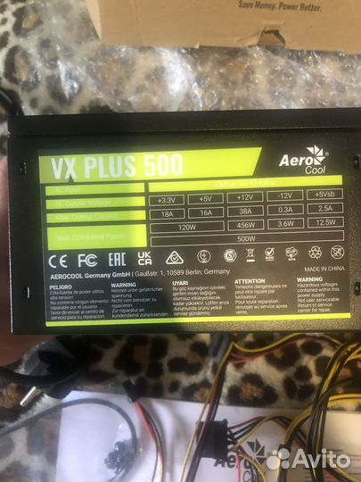 Блок питания aerocool vx plus 500w