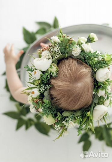 Венок на голову из цветов для фотосессии