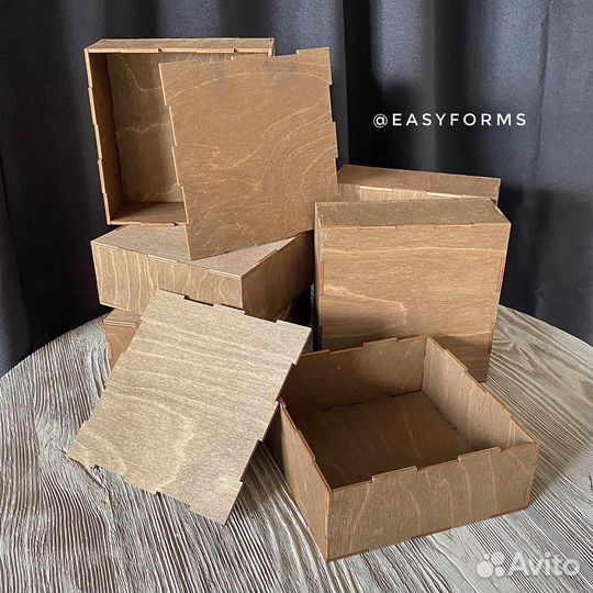 Коробки из фанеры 15*15*6см