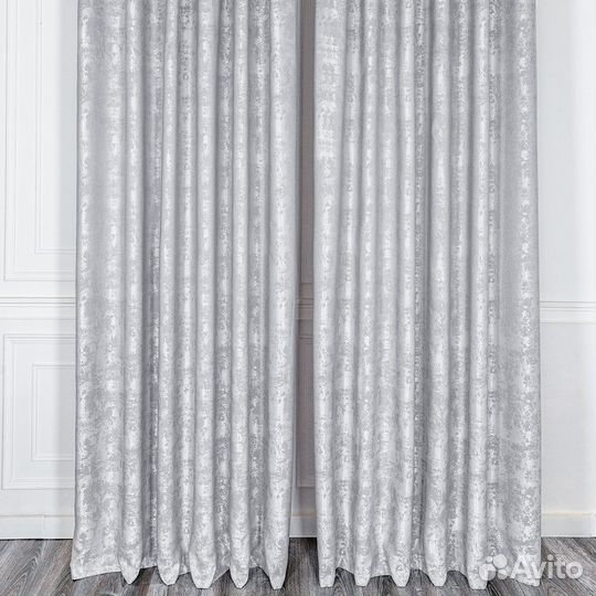 Шторы мрамор Зарина Стальной