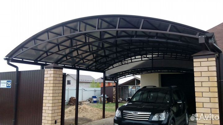 Навес под машину с установкой от производителя