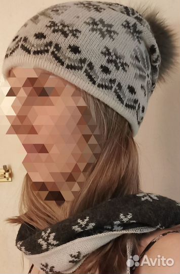 Шапки вязаные женские, шарфы, палантины