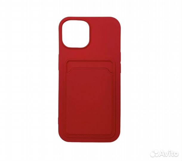 Чехол для iPhone 15 silicone+pocket красный