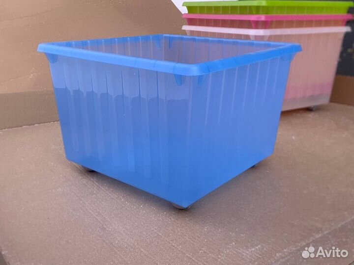 Контейнер на колесах Вессла. Ящик синий.Новый икеа