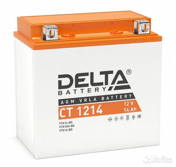 Аккумулятор для мотоциклов delta AGM CT1214 14Ah