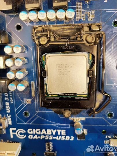 Материнская плата gigabyte GA-P55-USB3 + i3 530