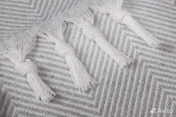 Хлопковое покрывало - плед Venera 200х230 см Серый