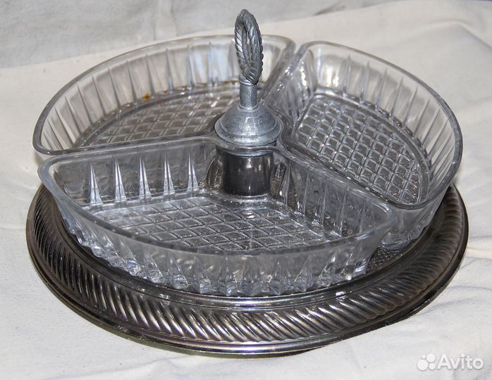 Менажница хрустальная СССР